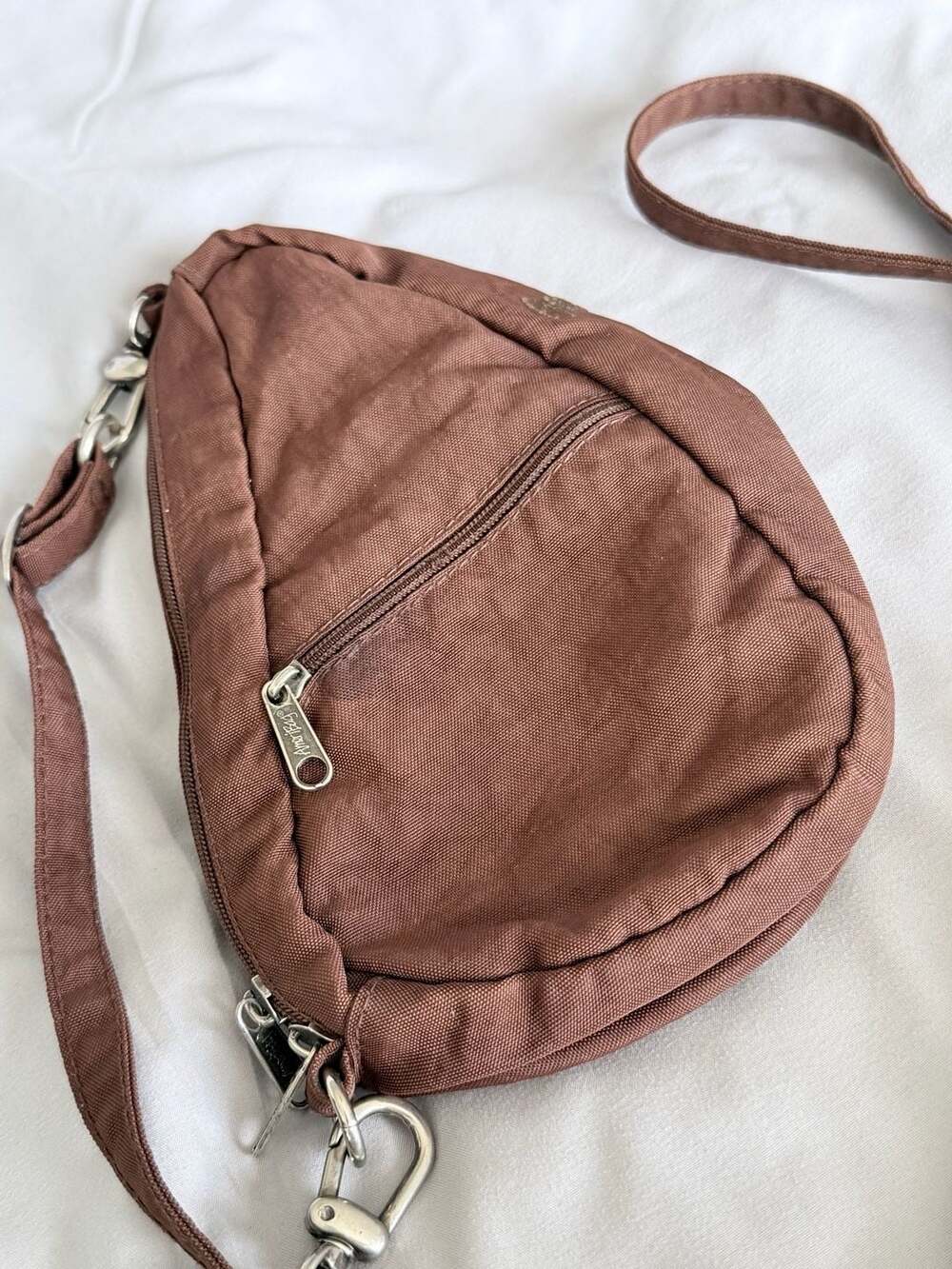 AmeriBag Healthy Back Bag Brown Nylon Ergonomic Sling Bag